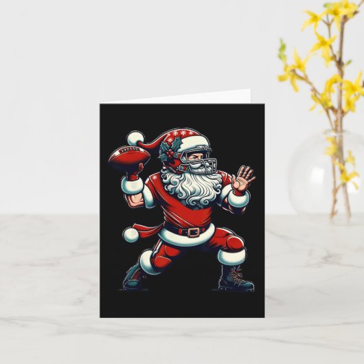 Santa Spelen Amerikaans Football Kerstmis Vrouwen Kaart (Gele Bloem)