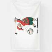 Santa spelen Golf Christmas Player Golfer Spandoek (Verticaal)