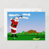 Santa Spelen Golf Feestdagenkaart (Voorkant / Achterkant)