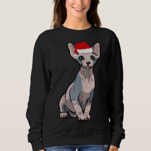 Santa Sphynx Kat Kerstmis Pyjama Grappige Kerstcad Trui