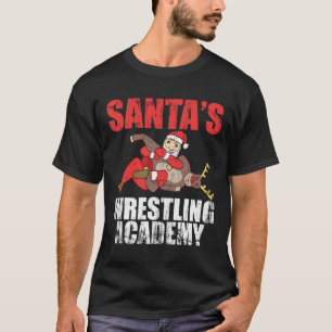 Santa Sport Worstelen Ring Strijd Choke Tap Ontwer T-shirt