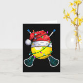 Santa Sports Design - Kerst Lacrosse Speler Kaart (Gele Bloem)