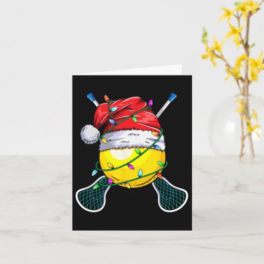 Santa Sports Design - Kerst Lacrosse Speler Kaart (Gele Bloem)