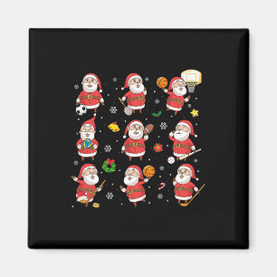 Santa Sports Design voor mannen Boy Funny Xmas Bal Magneet