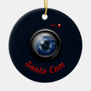 Santa Spy Camera Keramisch Ornament
