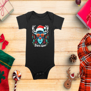 Santa Squad Cool Rendier met glazen feestelijk Romper