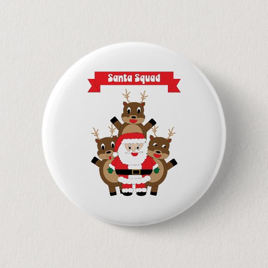 Santa Squad Grappig Rendier Ronde Button 5,7 Cm (Voorkant)
