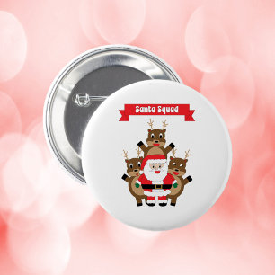 Santa Squad Grappig Rendier Ronde Button 5,7 Cm