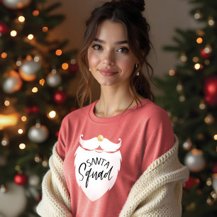Santa Squad Jolly Santa White Beard Typografisch Tri-Blend Shirt