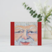 Santa Square Face Feestdagenkaart (Staand voorkant)