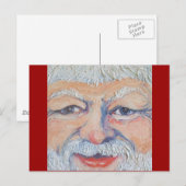 Santa Square Face Feestdagenkaart (Voorkant / Achterkant)