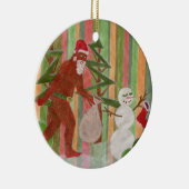 Santa-Squatch: Ik geloof Keramisch Ornament (Rechts)