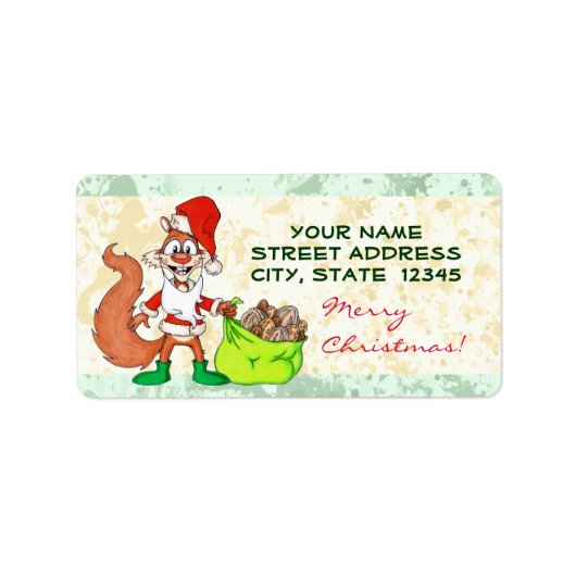 Santa Squirrel Etiket (Voorkant)