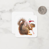 Santa Squirrel Gift Labels Notitiekaartje (Voorkant / Achterkant in situ)