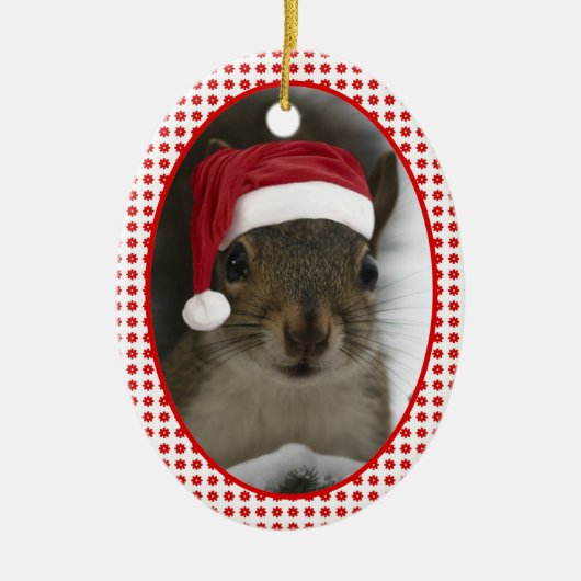 Santa Squirrel™ met twee zijden Keramisch Ornament (Voorkant)