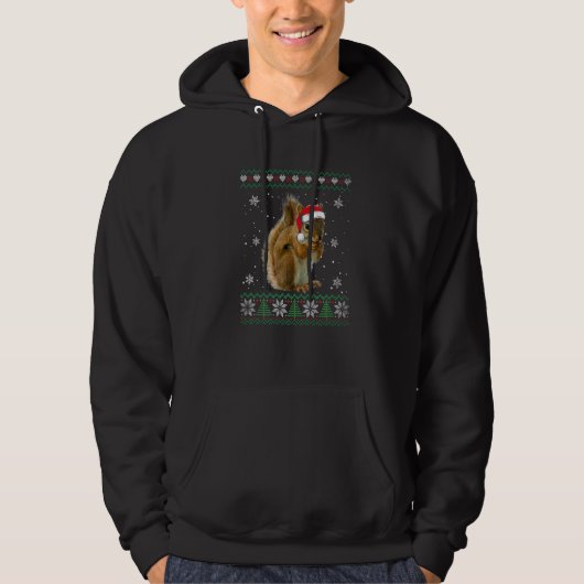 Santa Squirrel Ugly Sweater Animals (Voorkant)