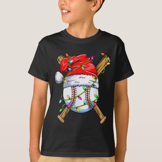 Santa Srts Design For Men Boys Christmas Baseball T-shirt (Voorkant)