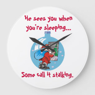 Santa Stalker Joke Grote Klok