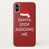 SANTA STOP JUDGING ME iPhone Case (Achterkant)