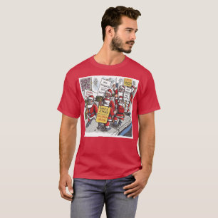 Santa Strike mannen kardinaalrode T-shirt
