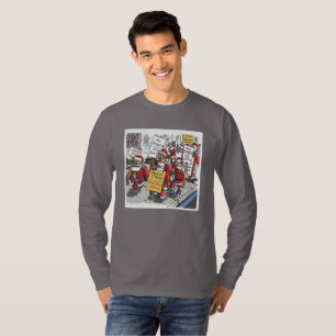 Santa Strike mannen rookgrijze T-shirt met lange m