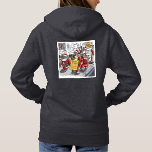 Santa Strike vrouwen dk grijze hoodie achterkant