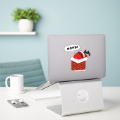 Santa Stuck in Chiminey Sticker (Laptop op bureau)