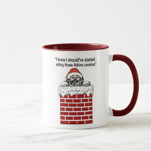 Santa Stuck in een schoorsteenMok Mok (Rechts)