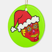 Santa Sugar Skull Keramisch Ornament (Links)