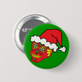 Santa Sugar Skull Ronde Button 5,7 Cm (Voorkant /achterkant)