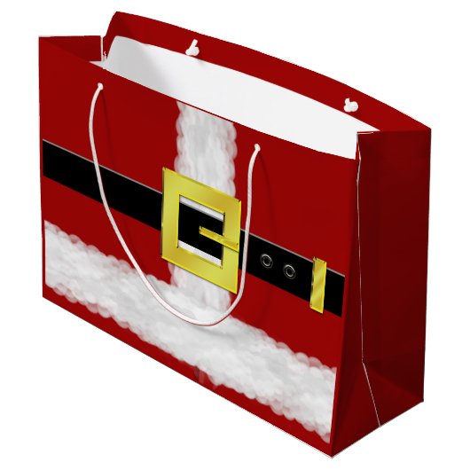 Santa Suit Cadeautas - Groot, glanzend (Achterkant Gekanteld)
