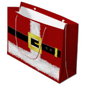 Santa Suit Cadeautas - Groot, glanzend (Voorkant Gekanteld)