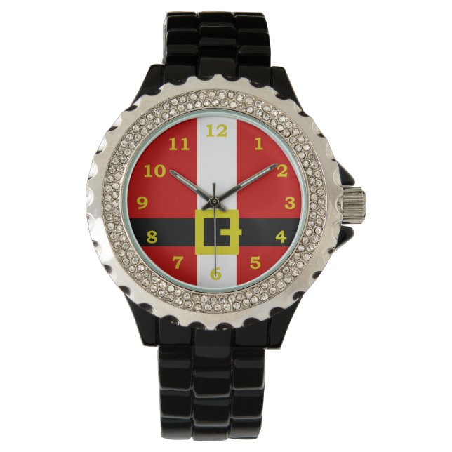 Santa Suit | Kerstmis Horloge (Voorkant)