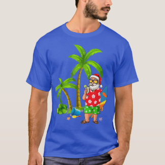 Santa Summer Swimsuit Funny Kerstmis Hawaiian San T-shirt