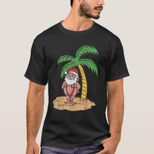 Santa Summer Swimsuit grappige kerst in juli Beac T-shirt