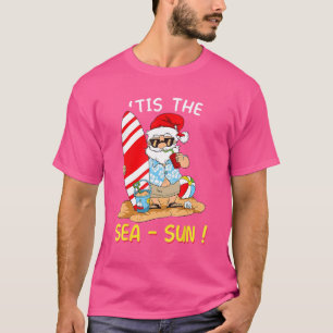 Santa Surf Ball Float Dit Het Zee Zon Kerst In T-shirt