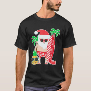 Santa Surfende Hawaiian Gift voor kerstfamilie T T-shirt