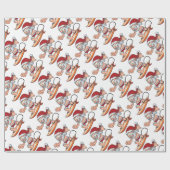 Santa Surfing Cadeaupapier (Vlak)