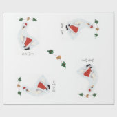 Santa Swan Gift Wrap Cadeaupapier (Vlak)