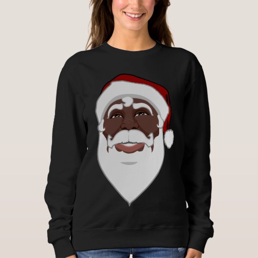 Santa Sweatshirt African American Santa Shirt (Voorkant)