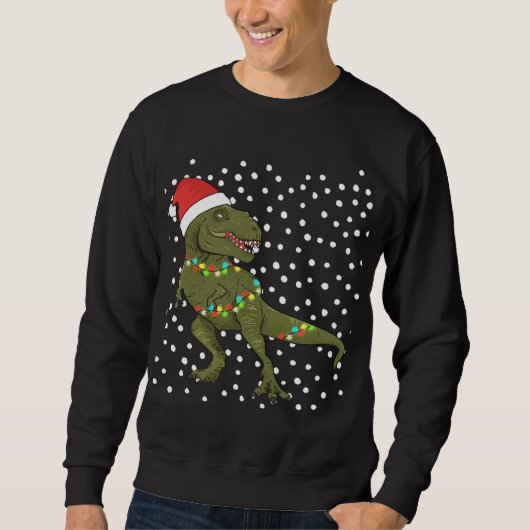 Santa T-Rex Dinosaur Kerstmis Jumper sweater (Voorkant)