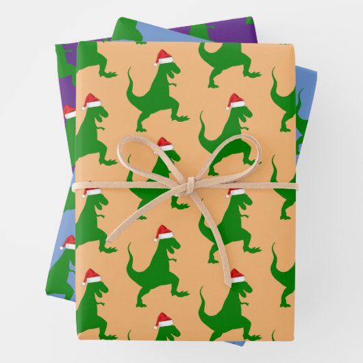 Santa T-Rex Inpakpapier Vel (In situ)