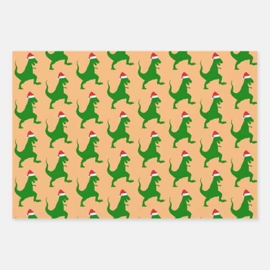 Santa T-Rex Inpakpapier Vel (Voorkant)