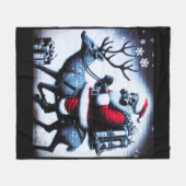 Santa T-Shirt Fleece Deken (Voorkant (Horizontaal))