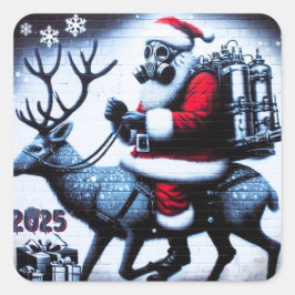 Santa T-Shirt Vierkante Sticker