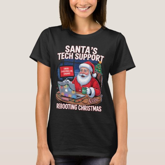 Santa Tech s Support Rebooting Vibes T-shirt (Voorkant)