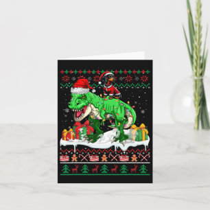Santa Teckel Rijden T-rex Kerst Trui Lov Kaart