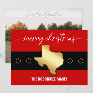 Santa Texas Belt Buckle Kerstmis Feestdagenkaart