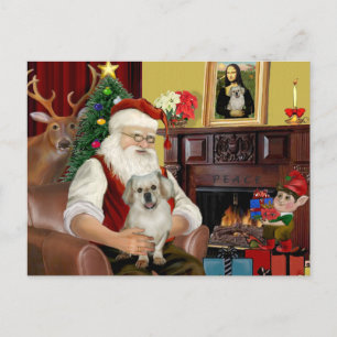 Santa Thuis - Tibetaanse Spaniel 1 - Santa Feestdagenkaart