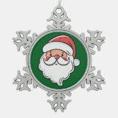 Santa Tin Sneeuwvlok Ornament (Voorkant)
